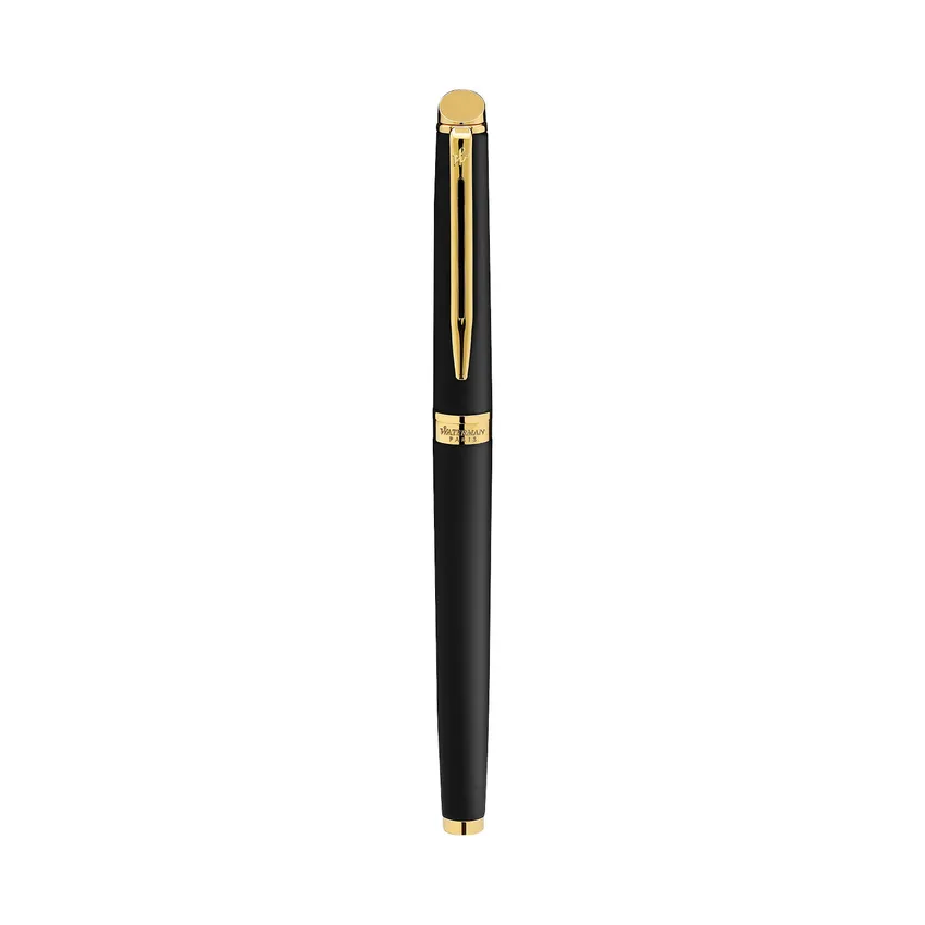 Waterman Hemisphere Matte Black Gold Trims Fountain Pen with Passport Holder