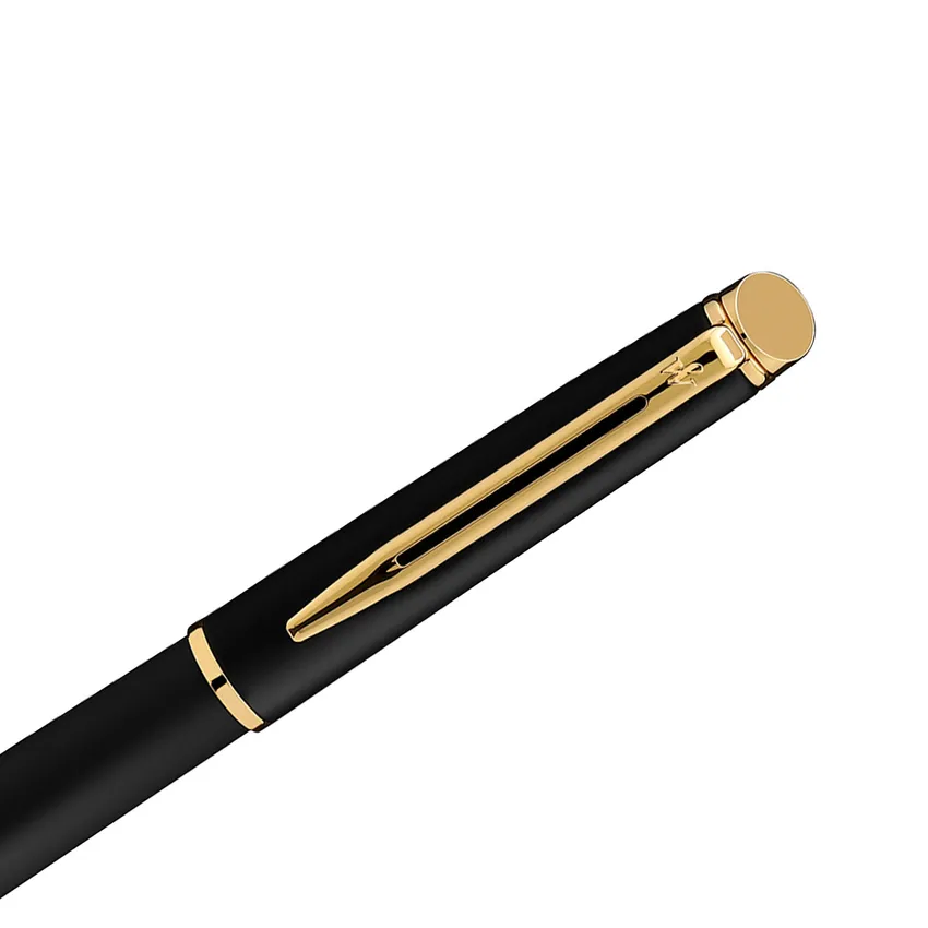 Waterman Hemisphere Matte Black Gold Trims Fountain Pen with Passport Holder