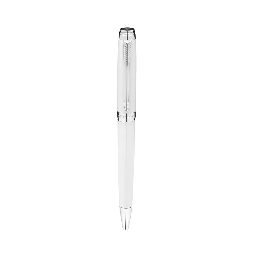 Parker Ambient White Chrome Trim Ballpoint Pen