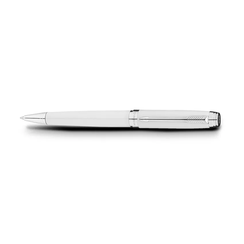 Parker Ambient White Chrome Trim Ballpoint Pen