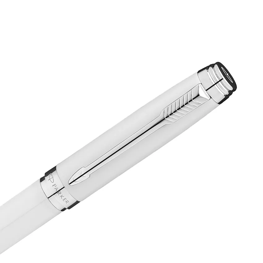 Parker Ambient White Chrome Trim Ballpoint Pen