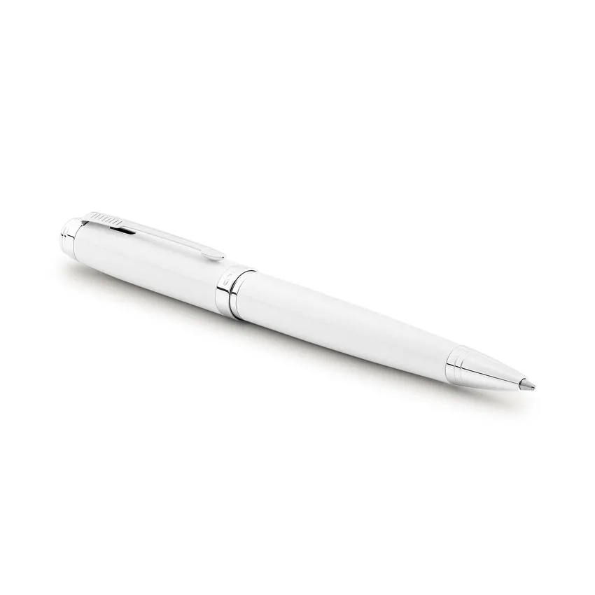 Parker Ambient White Chrome Trim Ballpoint Pen