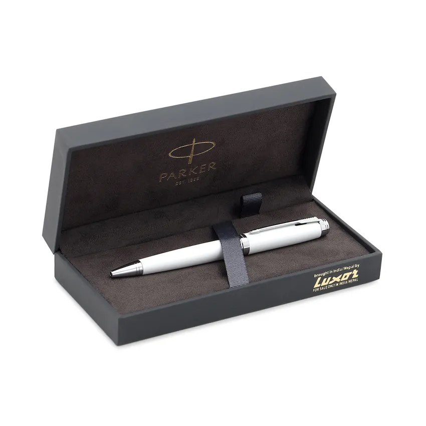 Parker Ambient White Chrome Trim Ballpoint Pen