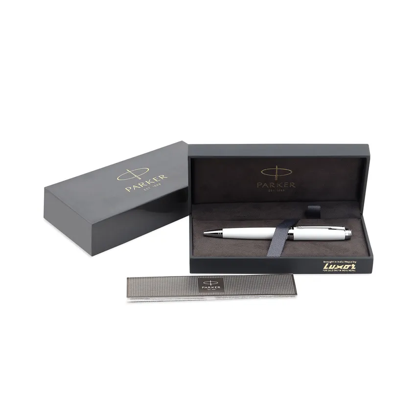 Parker Ambient White Chrome Trim Ballpoint Pen