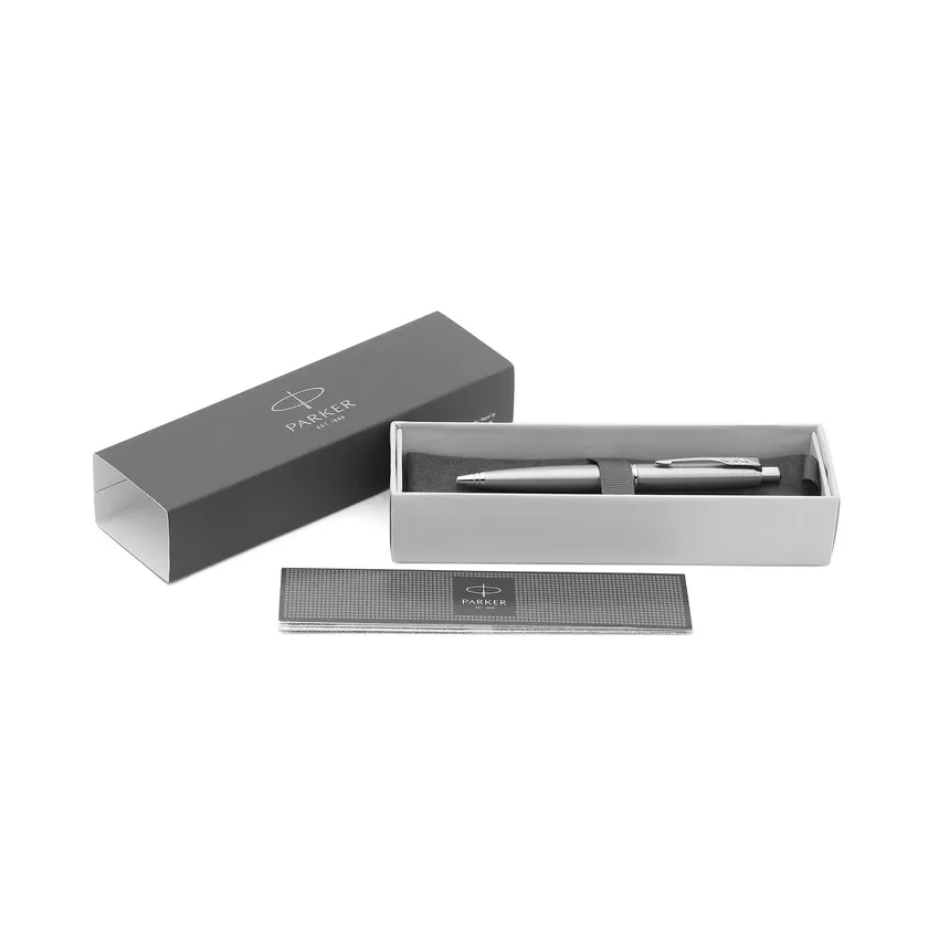 Parker Aster Brushed Metal Chrome Trim Ballpoint Pen