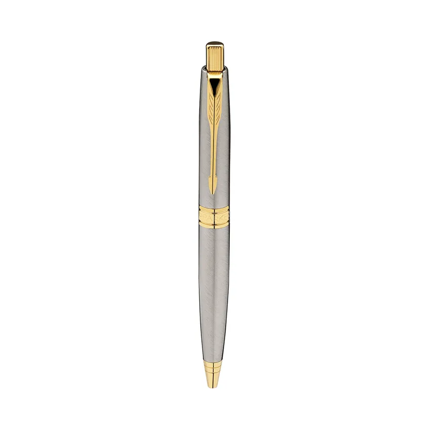 Parker Aster Brushed Metal Gold Trim Ballpoint Pen