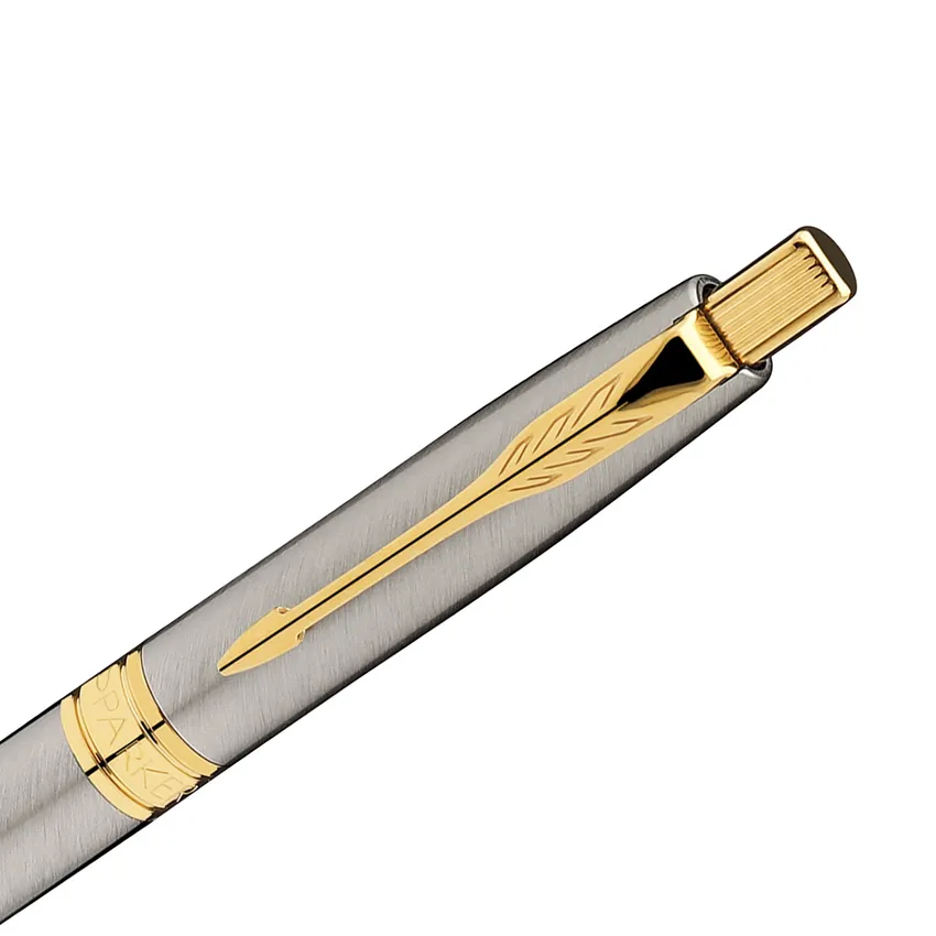 Parker Aster Brushed Metal Gold Trim Ballpoint Pen