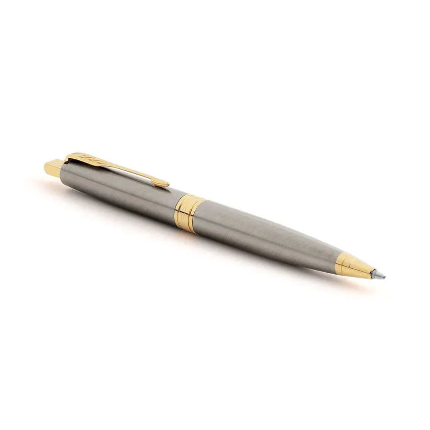 Parker Aster Brushed Metal Gold Trim Ballpoint Pen