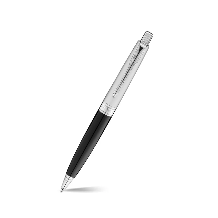 Parker Aster Silver Black Chrome Trim Ballpoint Pen