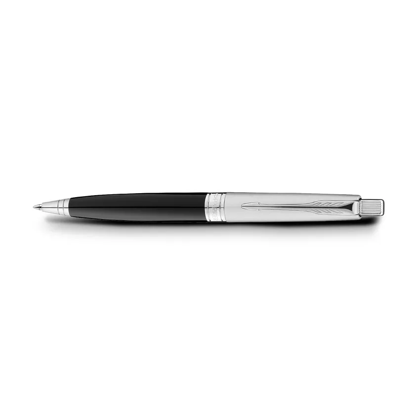 Parker Aster Silver Black Chrome Trim Ballpoint Pen