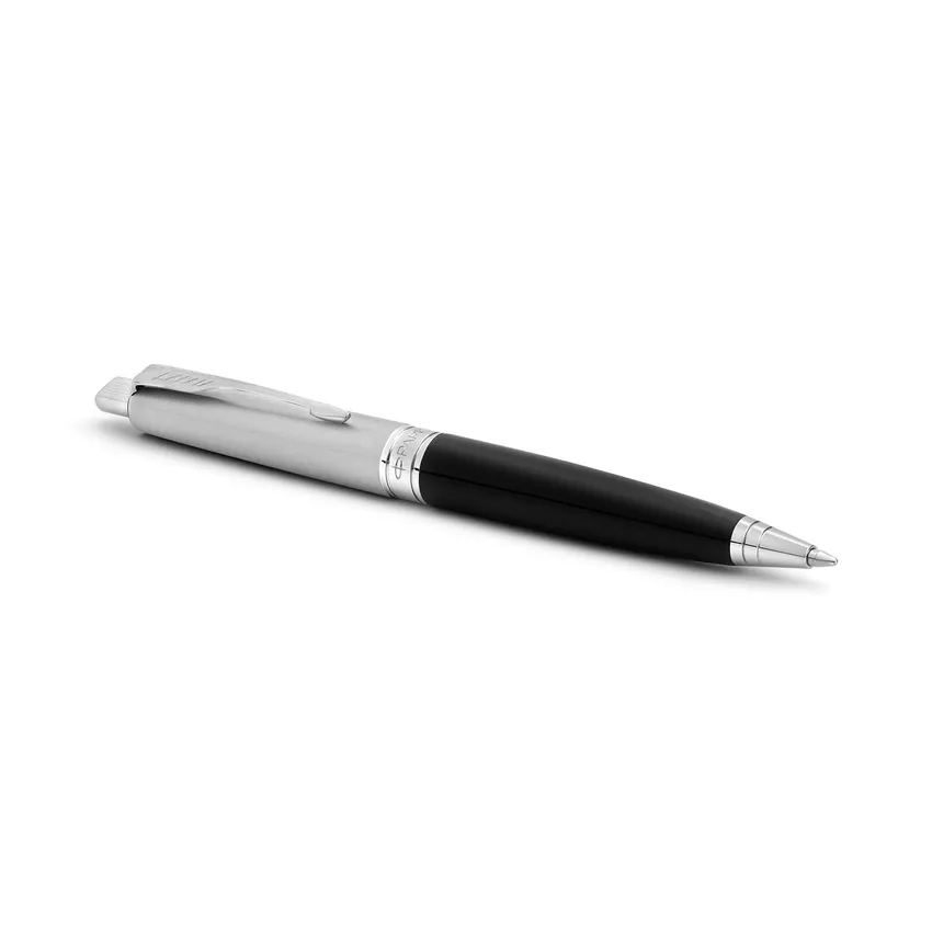 Parker Aster Silver Black Chrome Trim Ballpoint Pen