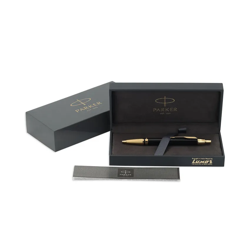 Parker Odyssey Lacque Black Gold Trim Ballpoint Pen