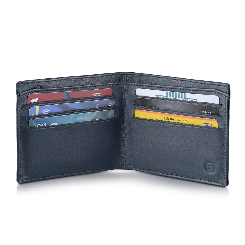 Lapis Bard Enigma Bi-Fold Wallet - Navy