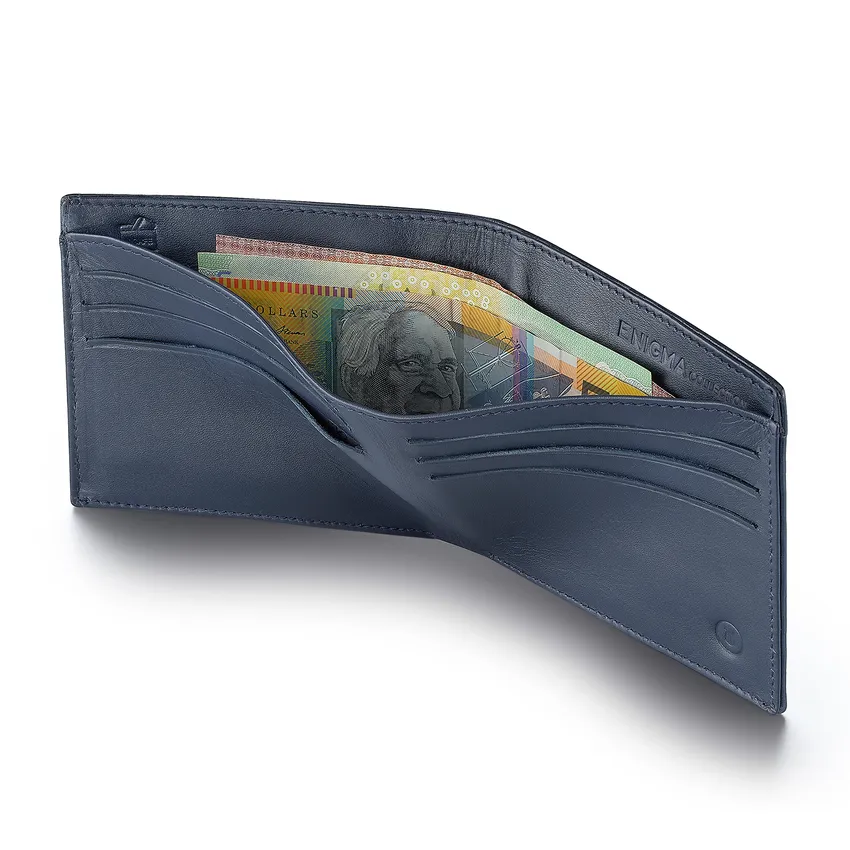 Lapis Bard Enigma Bi-Fold Wallet - Navy