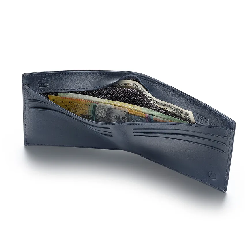 Lapis Bard Enigma Bi-Fold Wallet - Navy