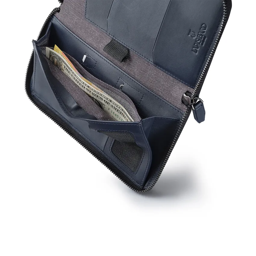 Lapis Bard Enigma Passport Wallet - Navy