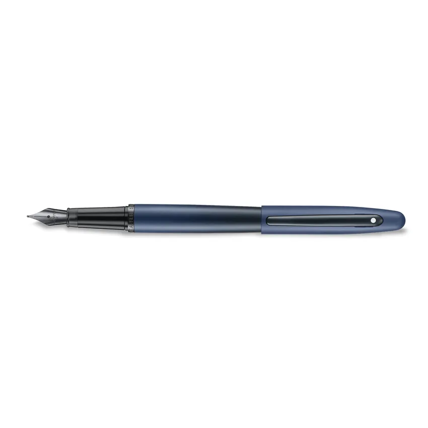 Sheaffer VFM 9429 Matte Blue Fountain Pen with Matte Black Trims - Fine