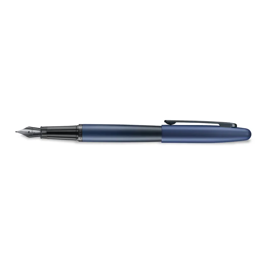 Sheaffer VFM 9429 Matte Blue Fountain Pen with Matte Black Trims - Fine