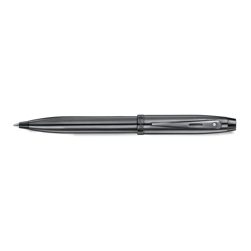 Sheaffer 100 9375 Ionic Gunmetal Grey Ballpoint Pen with Shiny PVD Trims