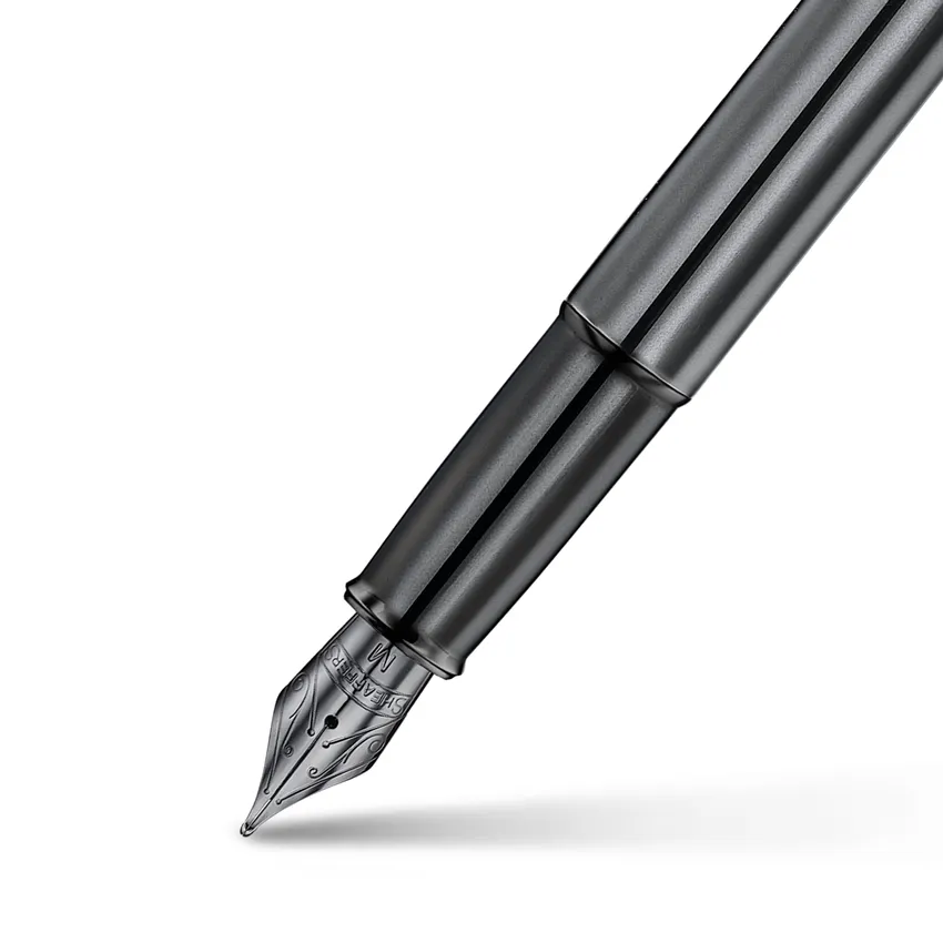 Sheaffer 100 9375 Ionic Gunmetal Grey Fountain Pen with Shiny PVD Trims - Medium