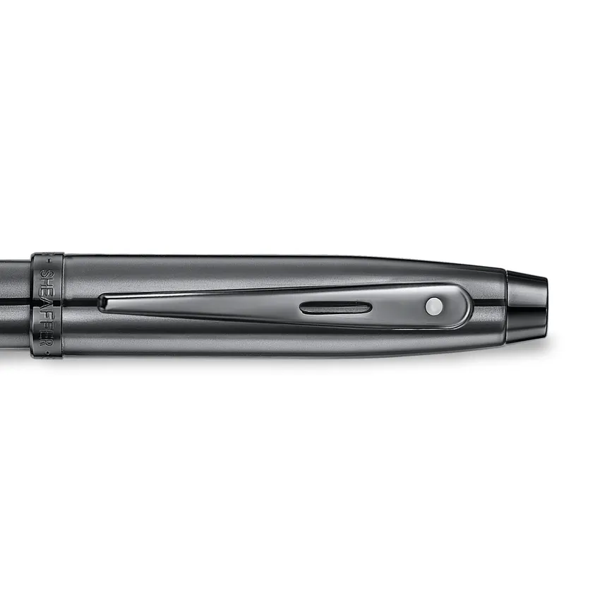 Sheaffer 100 9375 Ionic Gunmetal Grey Fountain Pen with Shiny PVD Trims - Medium