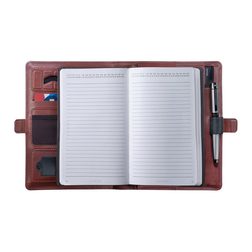 Sheaffer Superbook 12000mAh Power Bank Organizer - Brown