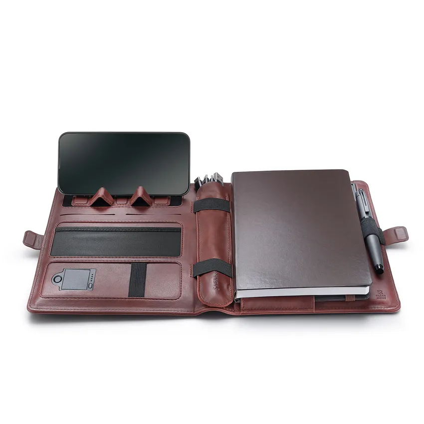 Sheaffer Superbook 12000mAh Power Bank Organizer - Brown