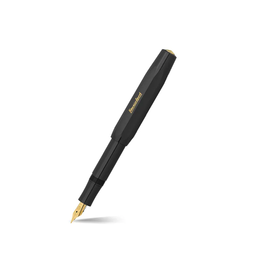 Kaweco Perkeo Fountain Pen All Black with Gold Trims - Medium