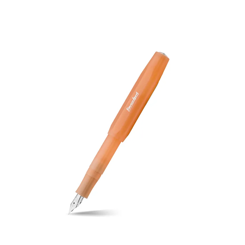 Kaweco Frosted Sport Fountain Pen Soft Mandarine with Silver Trims - Medium