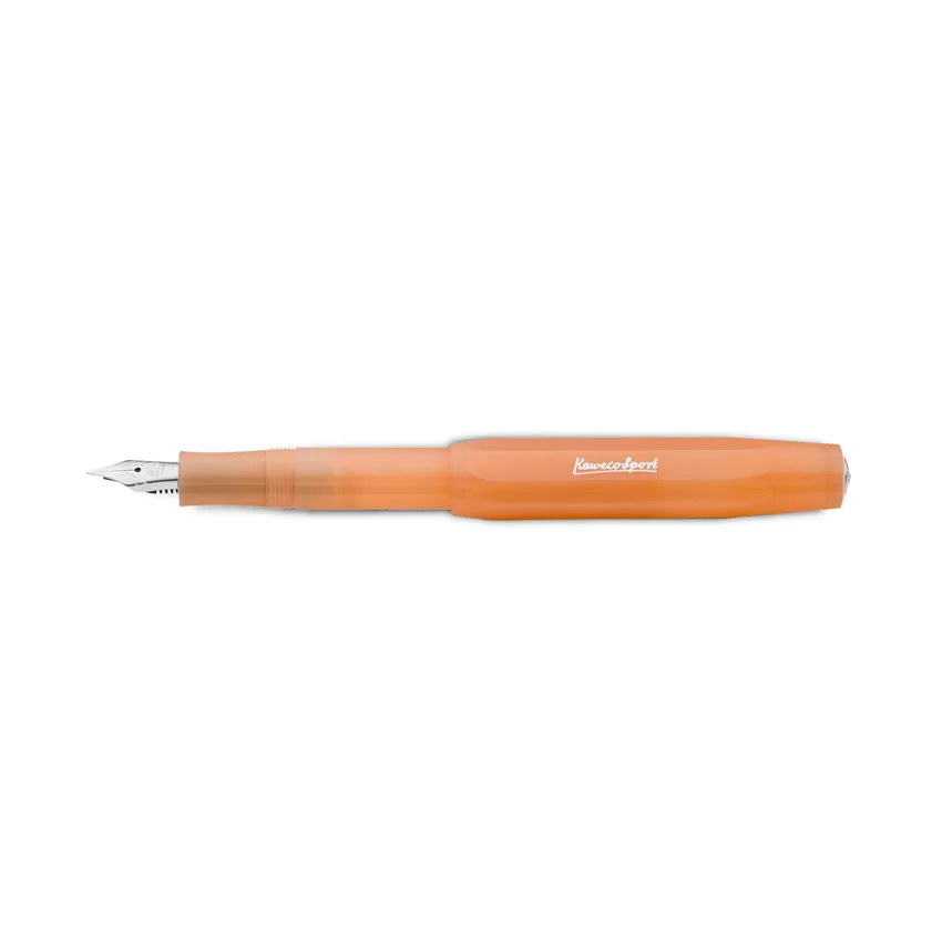 Kaweco Frosted Sport Fountain Pen Soft Mandarine with Silver Trims - Medium