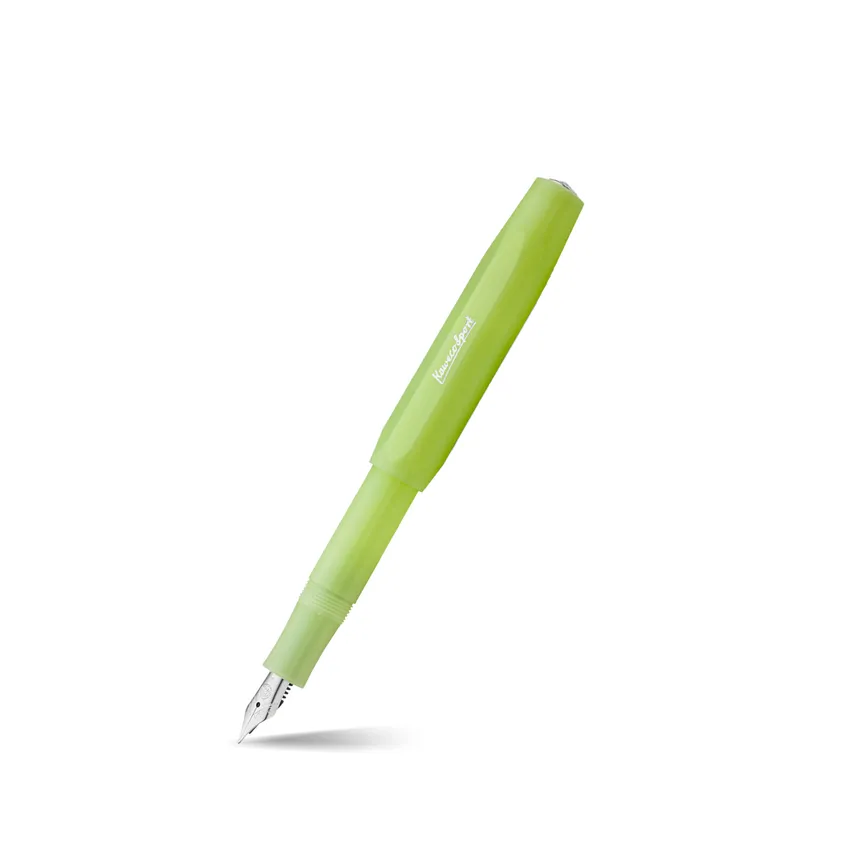 Kaweco Frosted Sport Fountain Pen Fine Lime with Silver Trims - Medium