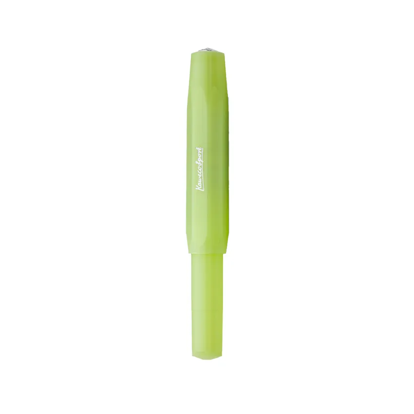 Kaweco Frosted Sport Fountain Pen Fine Lime with Silver Trims - Medium