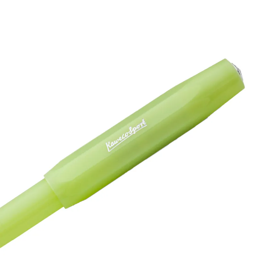 Kaweco Frosted Sport Fountain Pen Fine Lime with Silver Trims - Medium