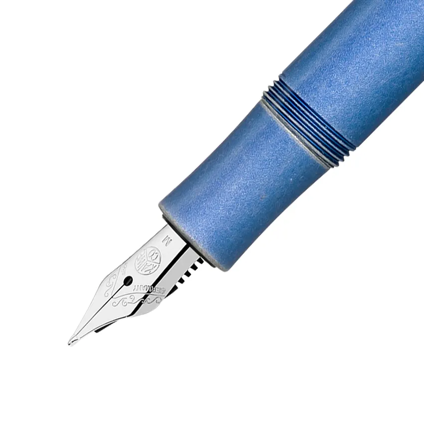 Kaweco Al Sport Stonewashed Fountain Pen Blue with Silver Trims - Medium