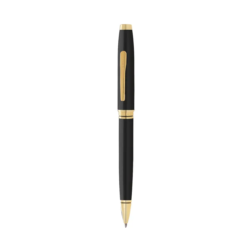 Cross Coventry Black Lacquer Ballpoint Pen with Gold Trims