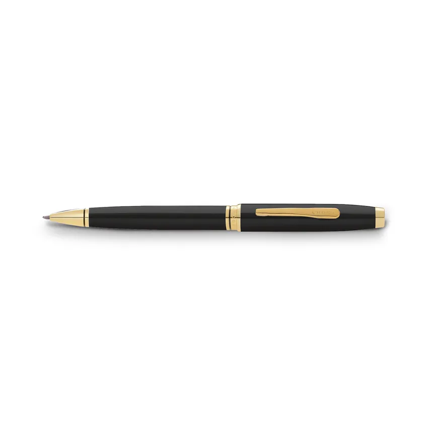 Cross Coventry Black Lacquer Ballpoint Pen with Gold Trims