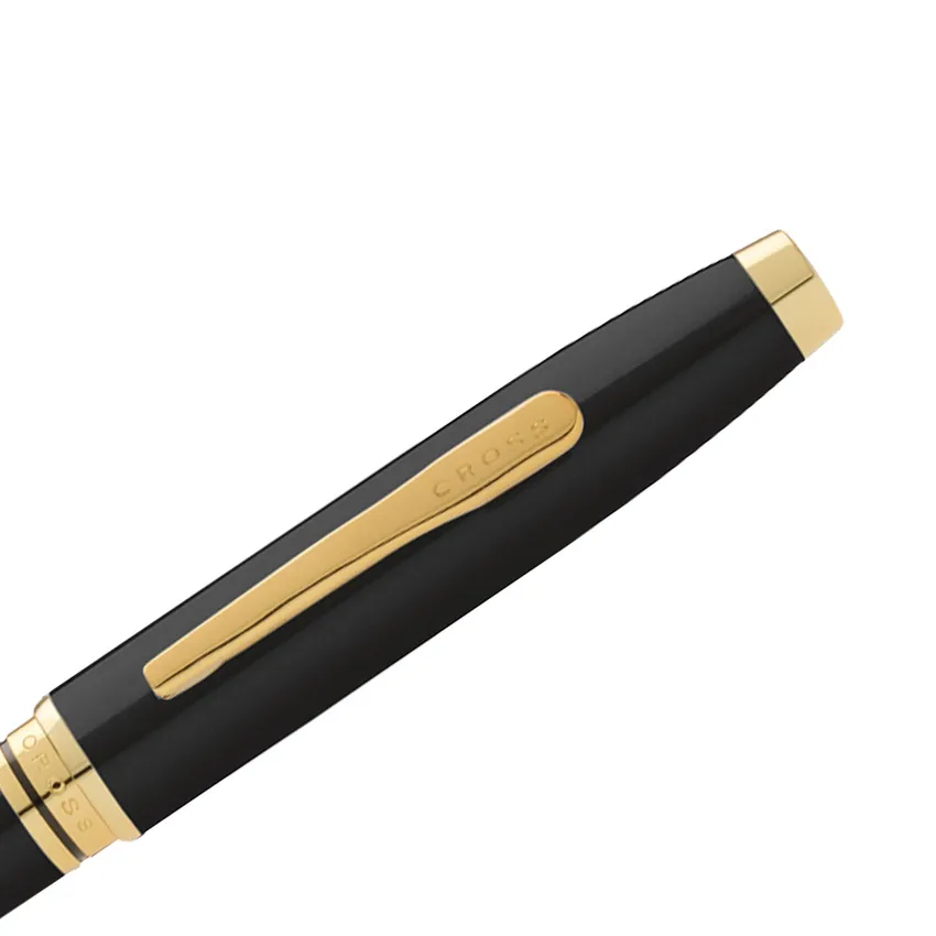 Cross Coventry Black Lacquer Ballpoint Pen with Gold Trims