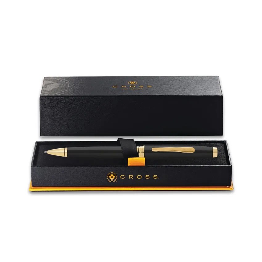 Cross Coventry Black Lacquer Ballpoint Pen with Gold Trims