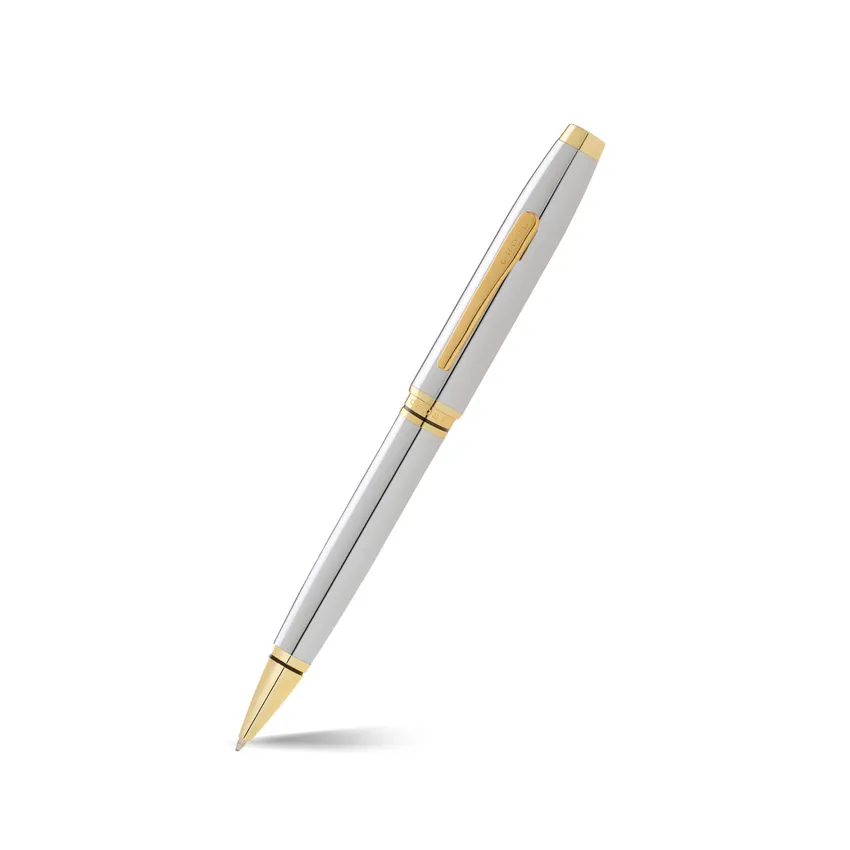 Cross Coventry Chrome Ballpoint Pen with Gold Trims