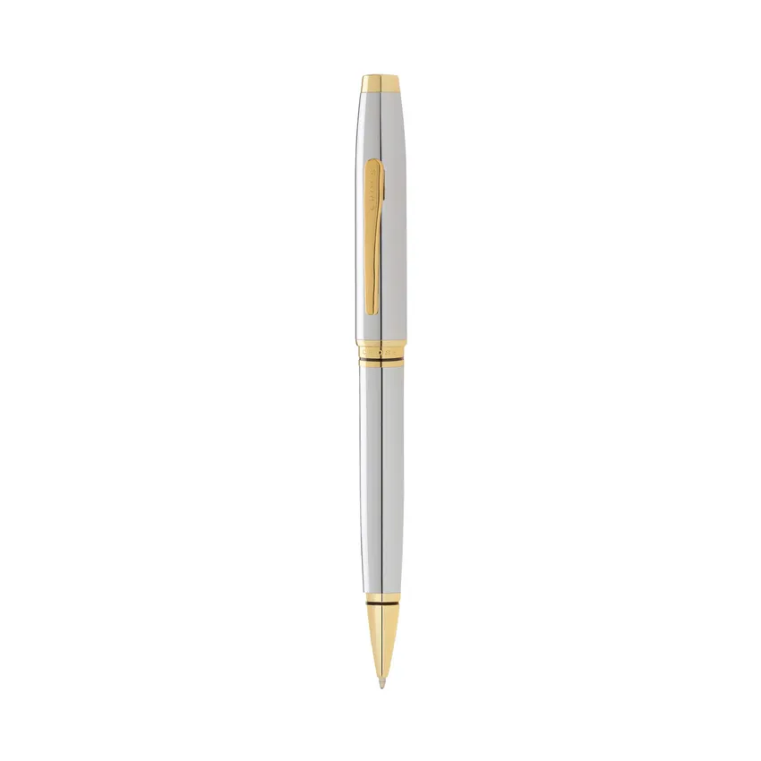 Cross Coventry Chrome Ballpoint Pen with Gold Trims