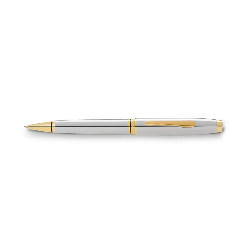 Cross Coventry Chrome Ballpoint Pen with Gold Trims