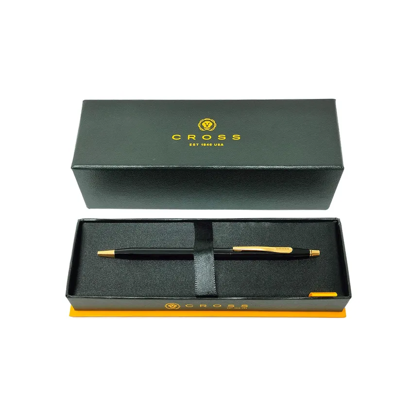 Cross Classic Century Black Ballpoint Pen with Gold Trims