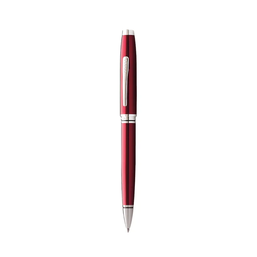 Cross Coventry Red Lacquer Ballpoint Pen with Chrome Trims