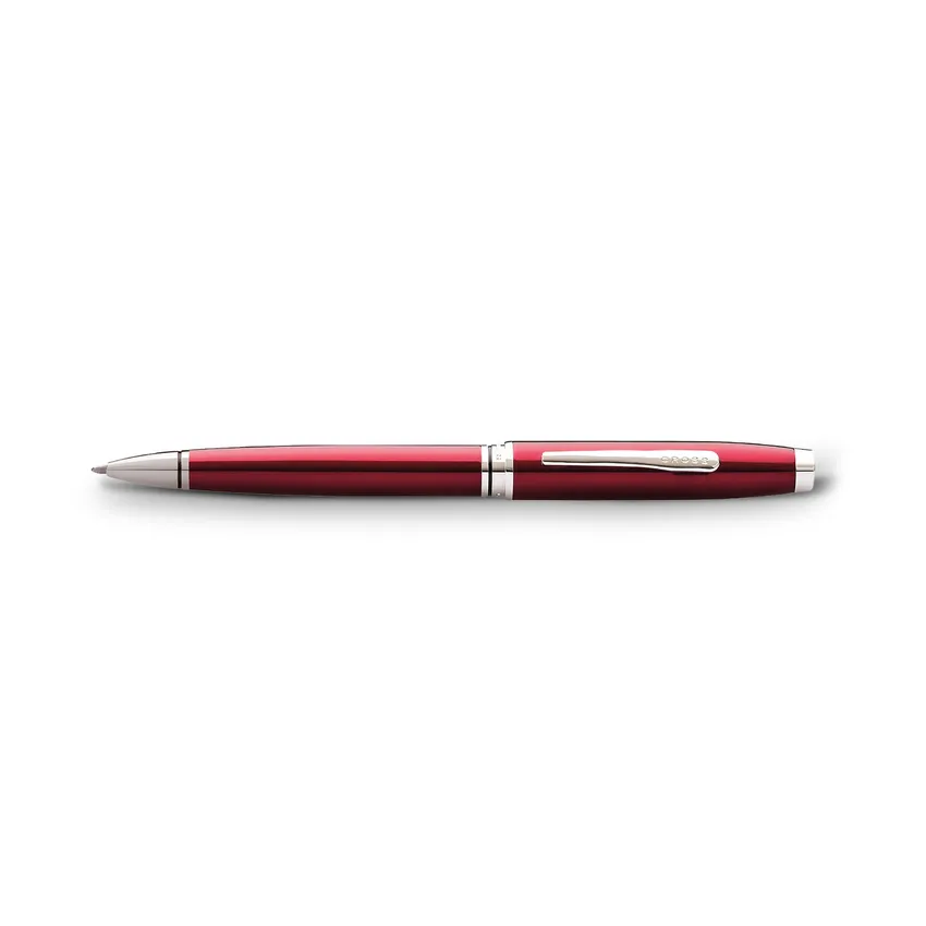 Cross Coventry Red Lacquer Ballpoint Pen with Chrome Trims