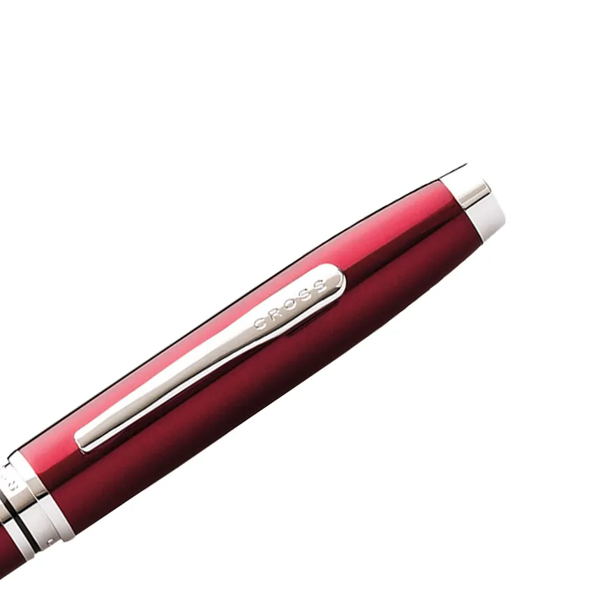 Cross Coventry Red Lacquer Ballpoint Pen with Chrome Trims