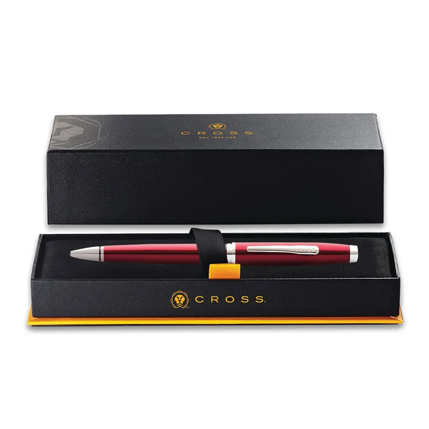 Cross Coventry Red Lacquer Ballpoint Pen with Chrome Trims