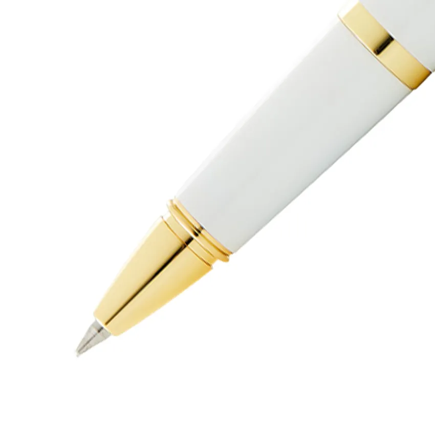 Cross Bailey Light White Resin Rollerball Pen with Gold Trims