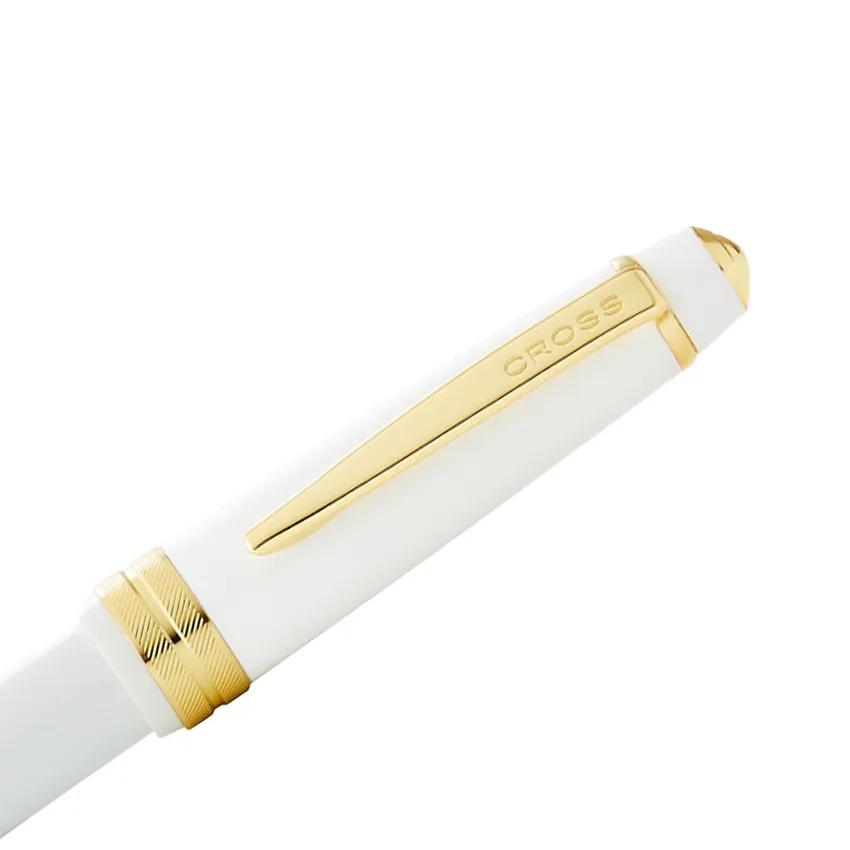 Cross Bailey Light White Resin Rollerball Pen with Gold Trims