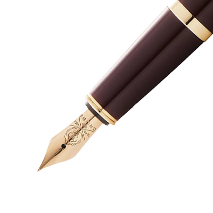 Cross Bailey Light Burgundy Resin Fountain Pen with Gold Trims