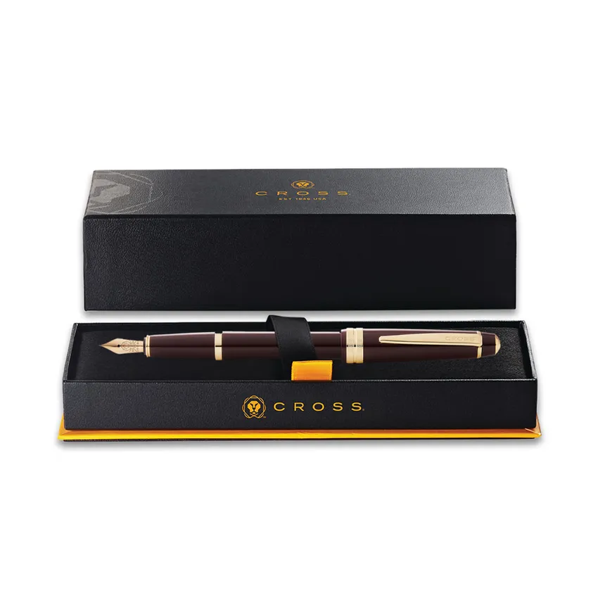 Cross Bailey Light Burgundy Resin Fountain Pen with Gold Trims